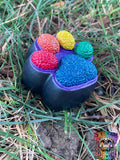 Rainbow Paw Print Rock