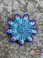 Metallic Blue Flower Magnet