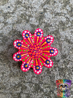 Neon Pink Blacklight Flower Magnet