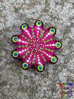 Neon Magenta Blacklight Flower Magnet