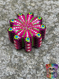 Neon Magenta Blacklight Flower Magnet