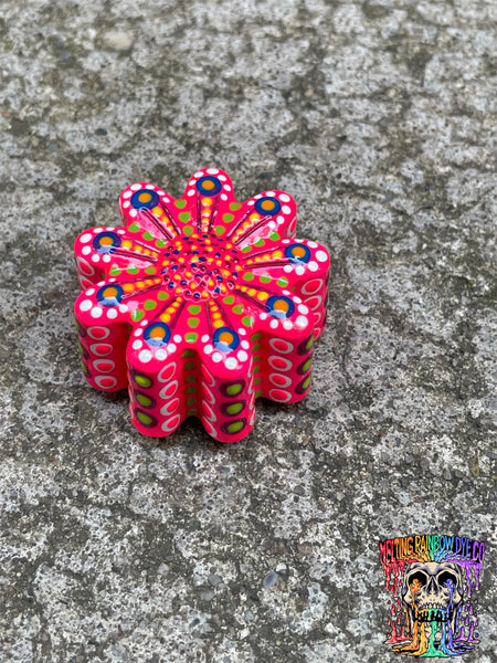 Neon Pink Blacklight Flower Magnet