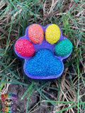 Rainbow Paw Print Rock