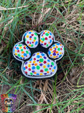 Speckled Paw Print Rock